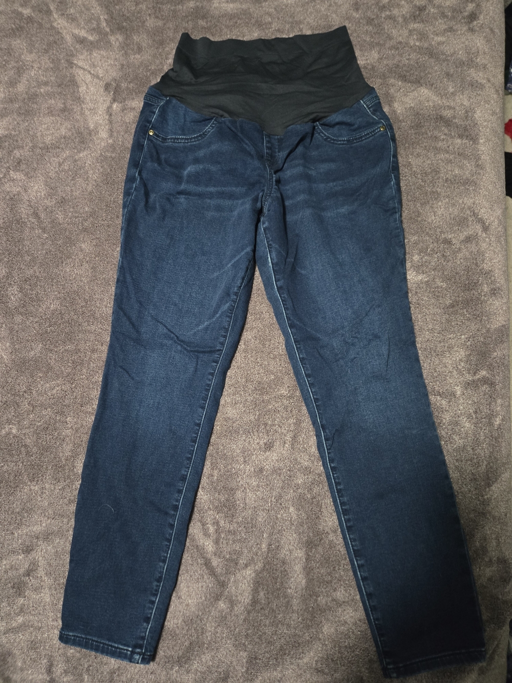 Sonoma Dark Blue Skinny Maternity Jeans with Black Waist Panel